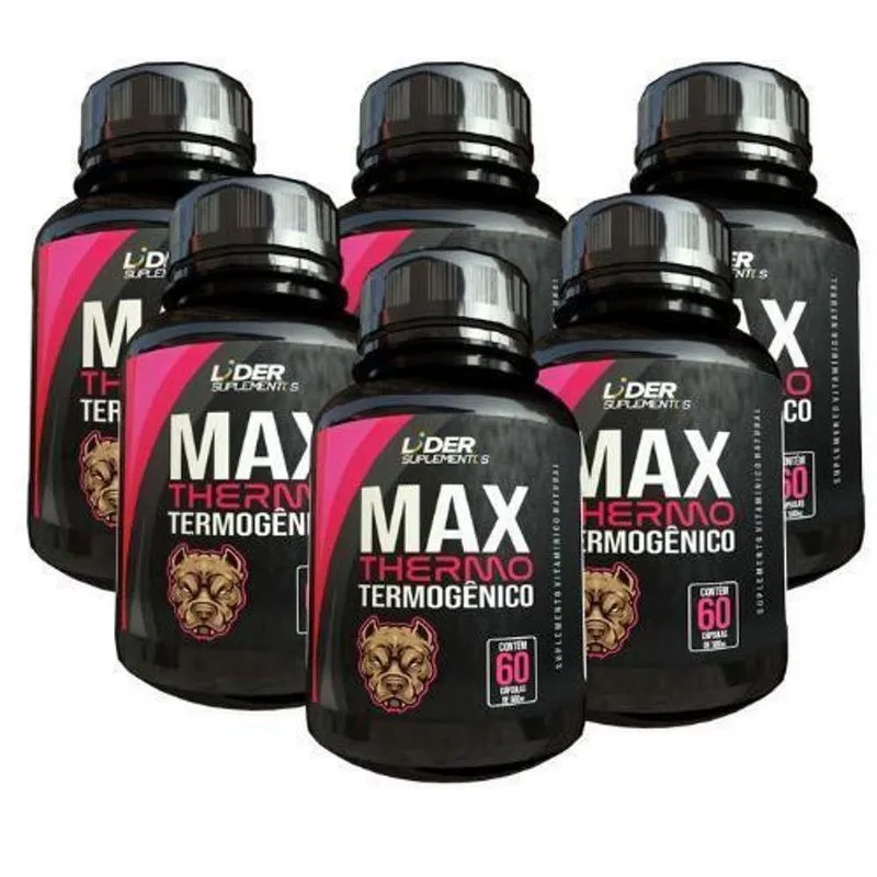 Max Thermo - 60 Cápsulas De 500mg Kit Com 6 Potes