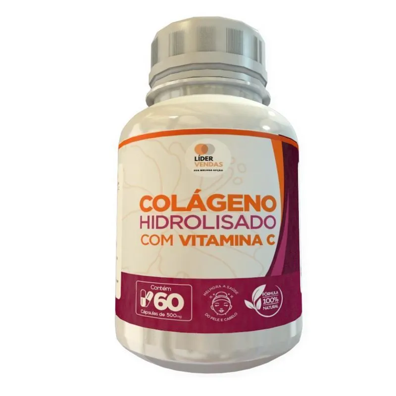 Colágeno Hidrolisado Com Vitamina C 500Mg 60 Cápsulas