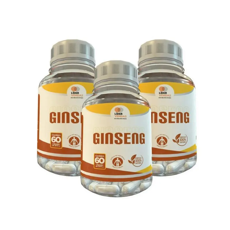Ginseng - 60 Caps 500mg Kit Com - 3 Potes