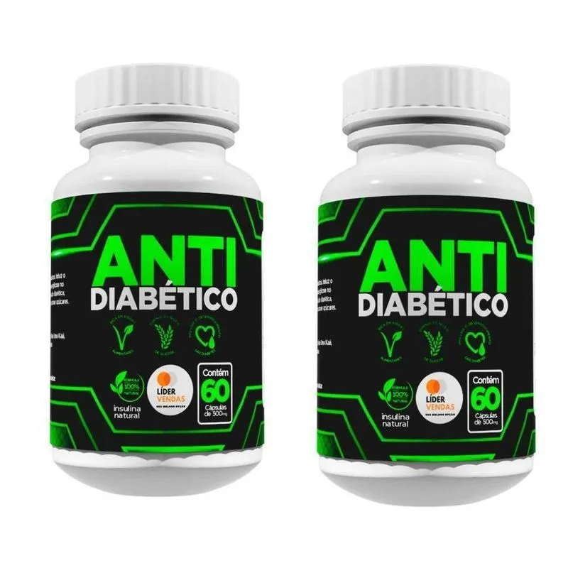 Anti-diabético 60 Cápsulas Kit Com 2 Unidades Diabetes