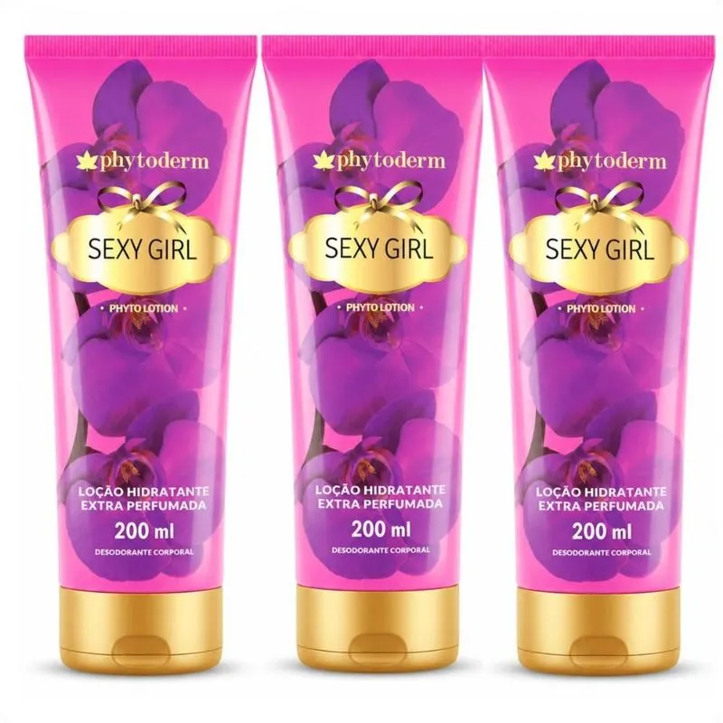 Kit Phytoderm: 3 Loção Hidratante Deo Colônia Sexy Girl 200ml