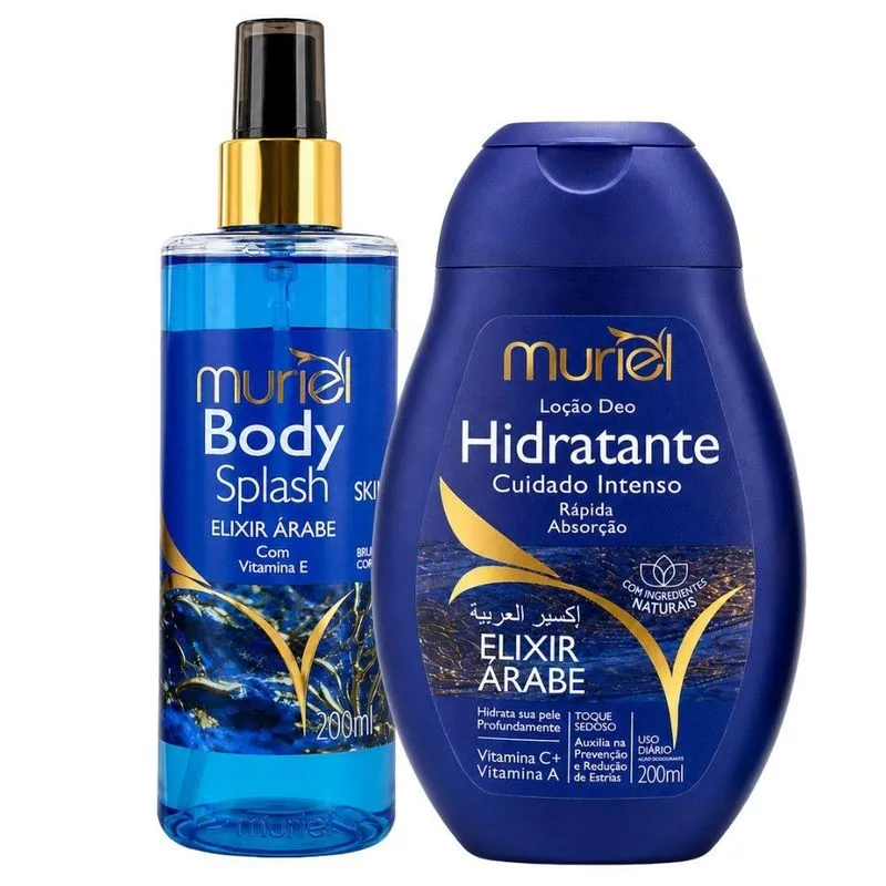 Kit Muriel Elixir Árabe: Body Splash e Loção Deo Hidratante 200ml