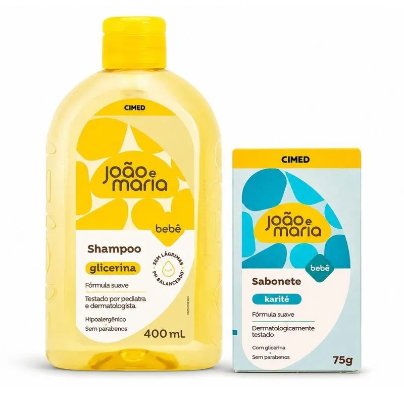 Kit Cimed João E Maria Baby: Shampoo 400Ml E Sabonete Em Barra Karité 75G