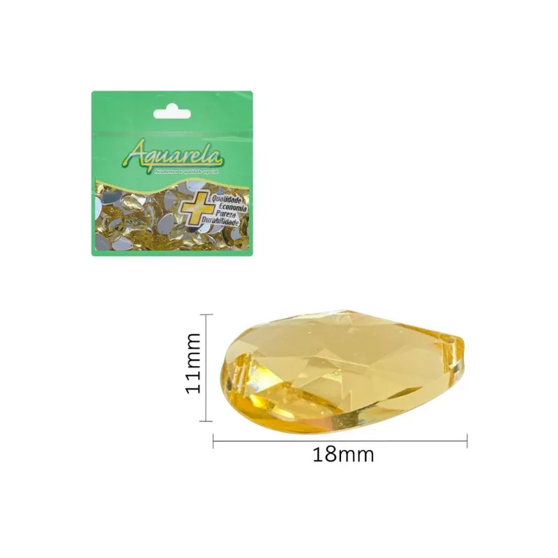 Chaton para Costura Gota 2FD 11x18mm Aquarela pacote com 100un Mel 34 UN