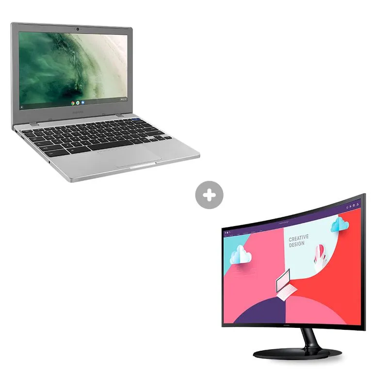Combo Samsung Chromebook Intel Dual-Core + Monitor Curvo Samsung 24"FHD