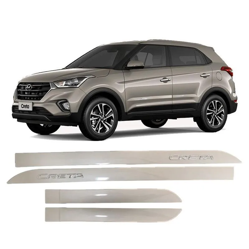 Jogo Friso Lateral Creta Emblema Cromado Prata Moonlight