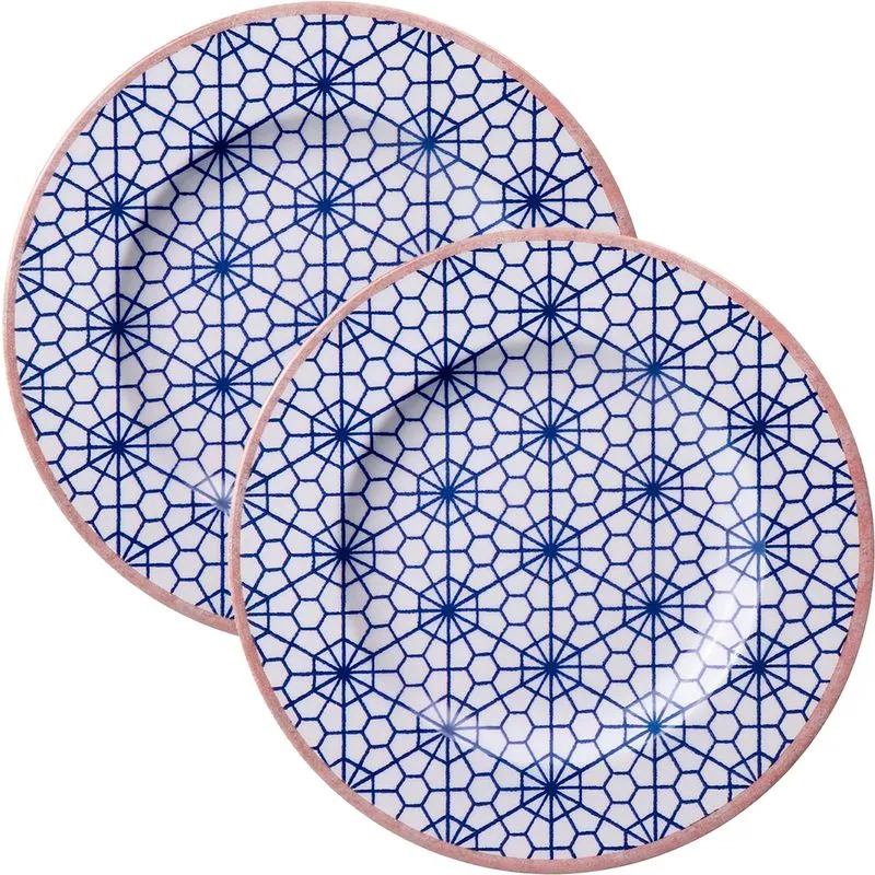 Jogo Pratos Sobremesa Lanche 10pçs 10 Pessoas Abstratta 21cm