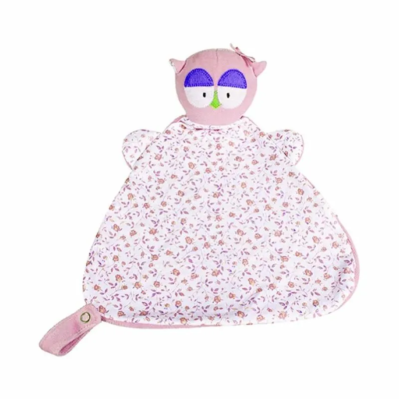 Naninha De Bebe Com Prendedor Corujinha Rosa Anjos Baby
