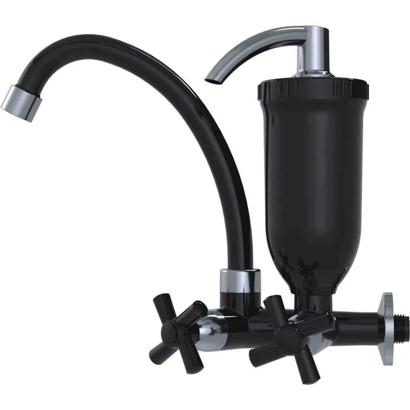 Torneira de Parede Para Cozinha em Abs, Preta e Cromada, com Purificador de Água, 34510 Delta OstenVonder