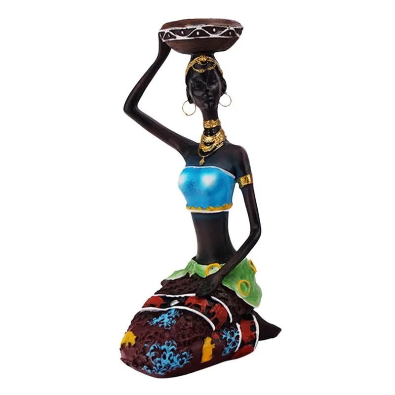 Castiçal Feminino Africano Estátuas Chá Luzes Castiçal