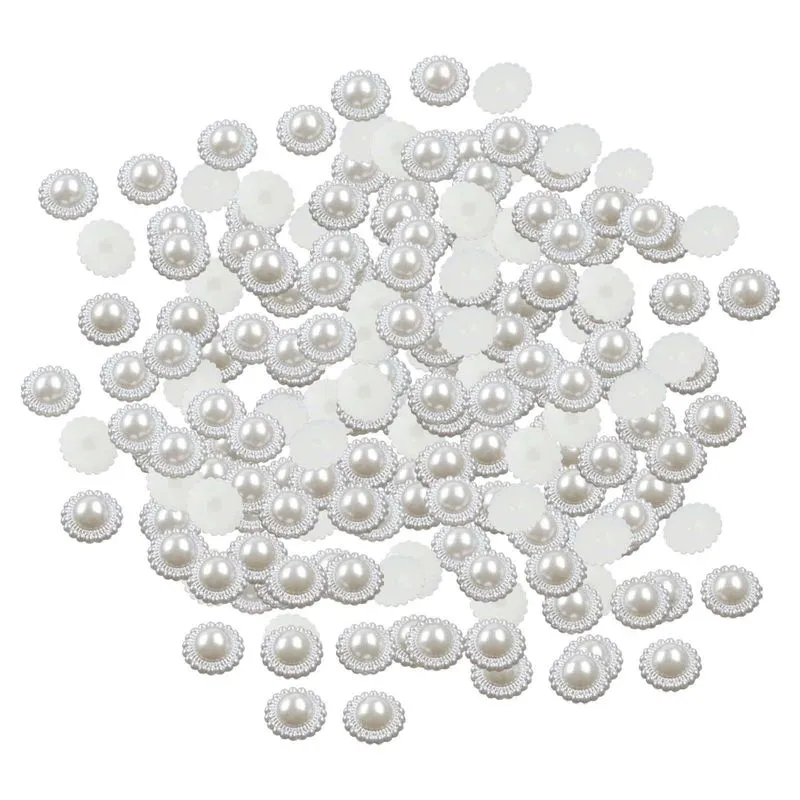 Botões De Pérola Strass Flatback Cabochon Diy Craft Para