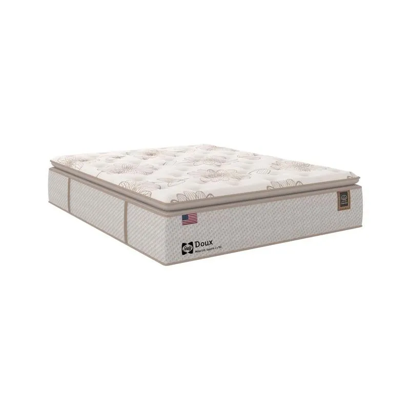 Colchão Queen de Molas LFK Sealy Doux Comfort Malha Bege