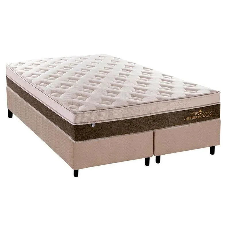 Cama Box King: Colchão Molas Ensacadas Plumatex Masterpocket Personalle + Base Clean(193X203)