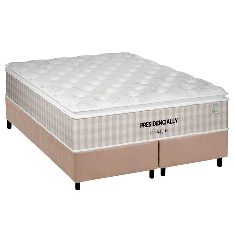 Cama Box King: Colchão Molas Masterpocket Ensacadas Plumatex Presidencially Selado + Base Crc Suede Clean (193x203)