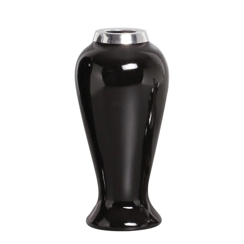 Vaso Português Decorativo Preto Cerâmica Decoração Sala