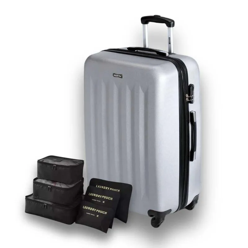 Mala Grande 32kg Expansiva Garantia Vitalícia Sestini + Kit