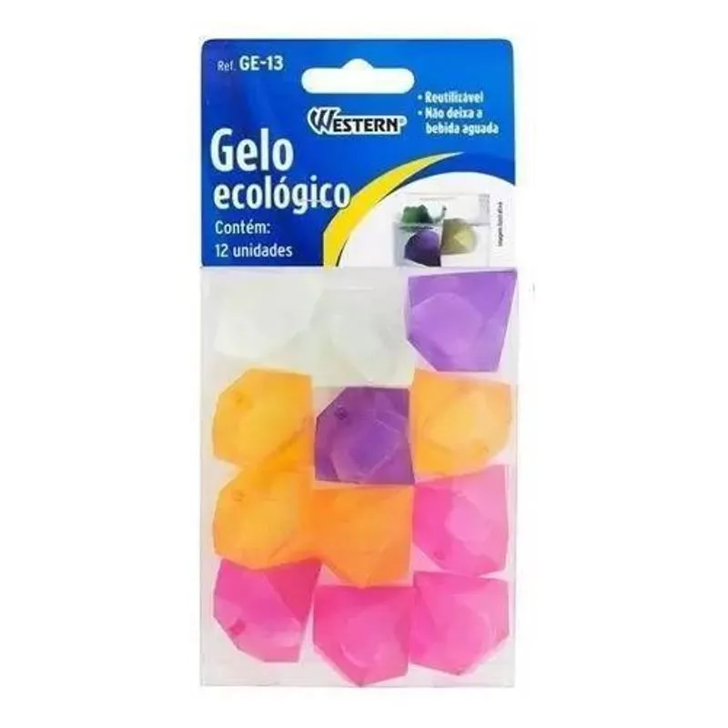 Gelo Artificial Diamante Colorido Reutilizado 12 Un