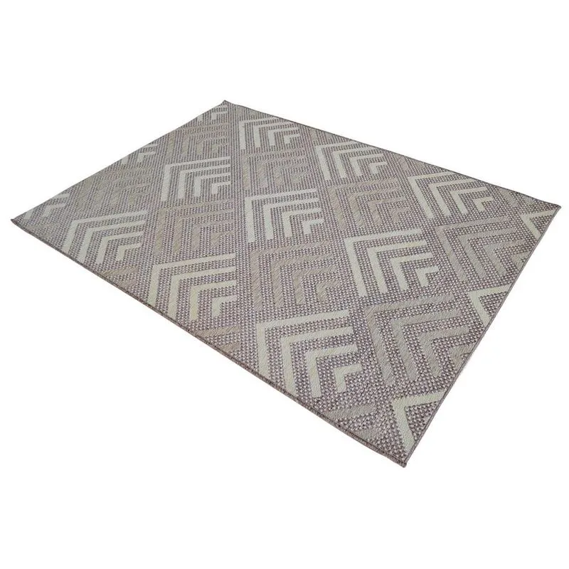 Tapete Rayza 215x215 cm Natural Look Flecha-A Castor com Cambraia e Arena