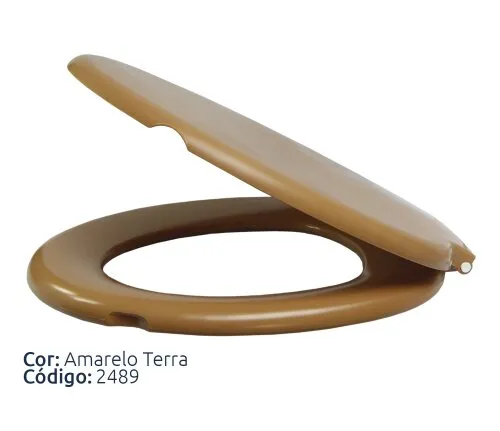 Assento Sanitário Florenza Almofadado Amarelo Terra