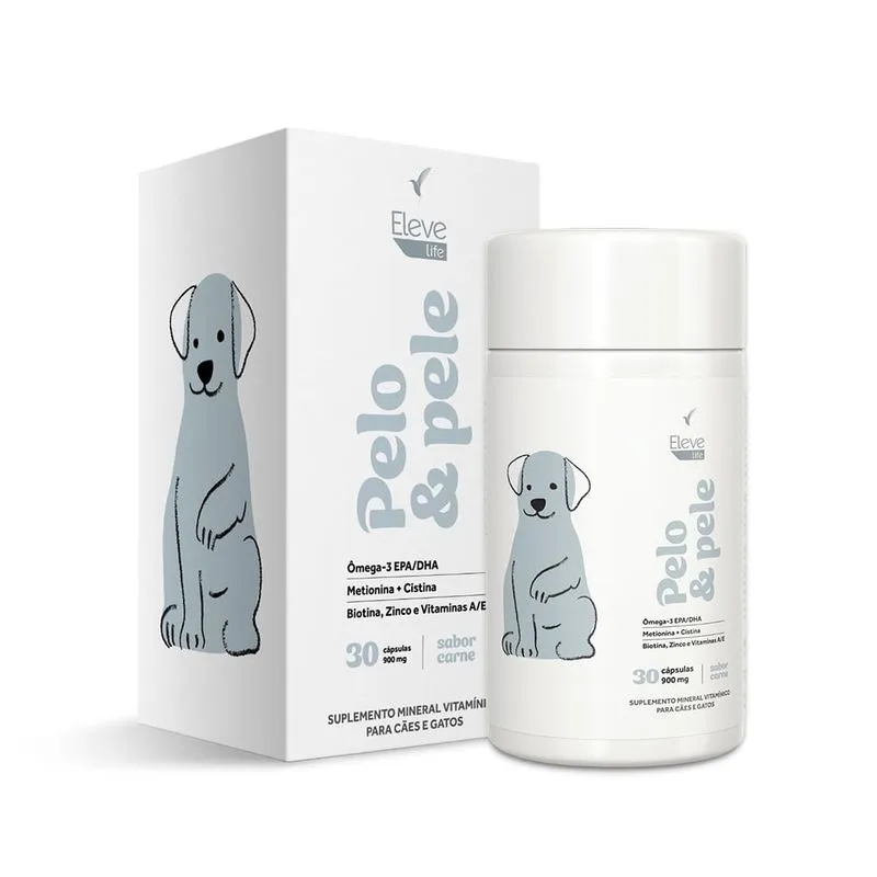 Pelo & Pele | Suplemento para saúde e beleza do seu pet | 900 mg + E-book