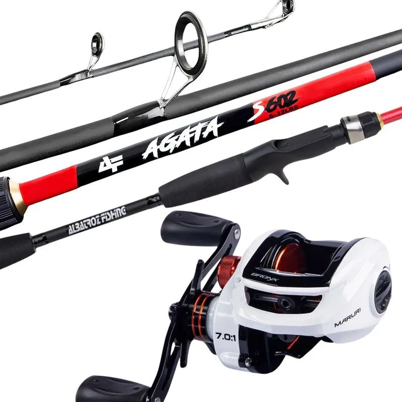 Kit Vara Agata 1,50mts E Carretilha Bronx Wr Esquerda