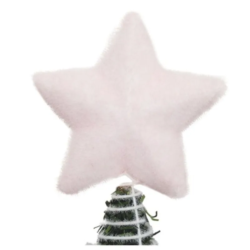 Ponteira De Árvore Natal Estrela Rosa 12cm