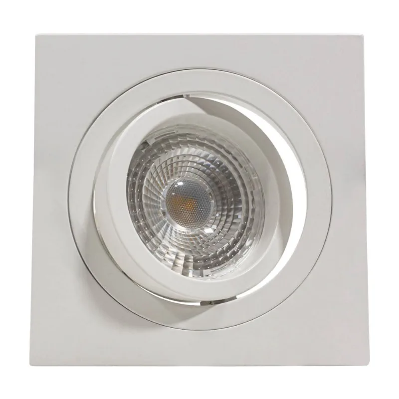 6x Spot Ecco Quadrado Embutir + Led Par20 Branco Quente St1840