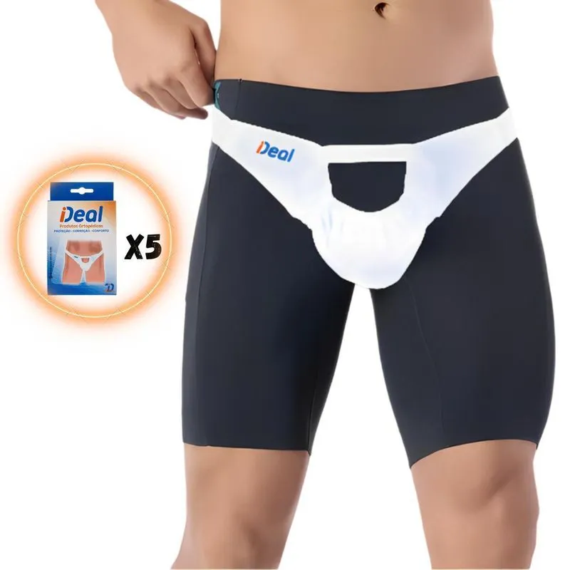 Kit Com 5 Suspensórios Escrotais Masculino Hérnia Tamanho Gg