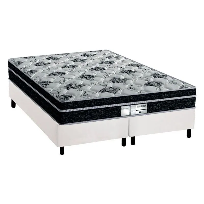 Cama Box CRC Queen +Colchão Molas Bonnel Born Probel 158x198