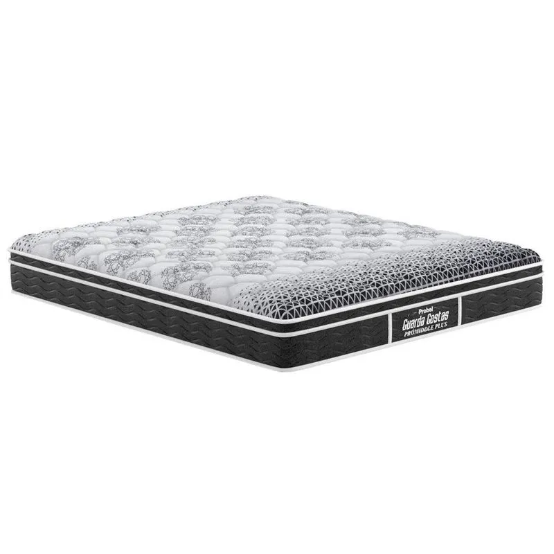 Colchão Queen Anatômico D28 / Guarda Costas Prómiddle Plus Euro Pillow Black (158x198x24) - Probel
