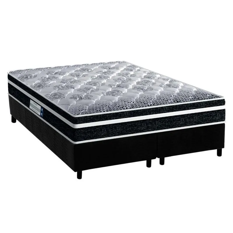 Conjunto Box King: Colchão Espuma Probel D33 Anatômico Advanced Tech1500 Plus + Base crc Suede Black (193x203)