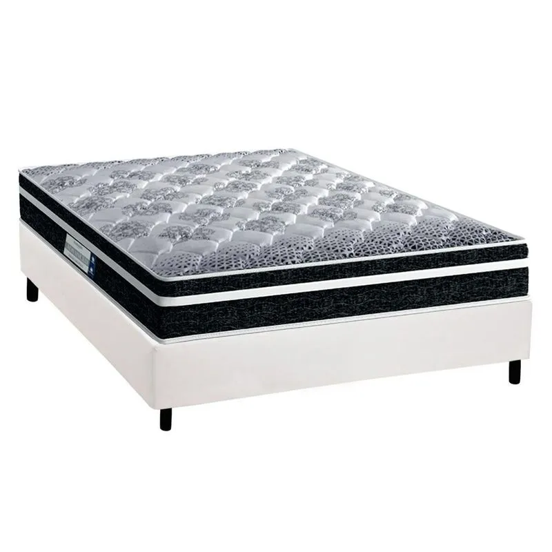 Conjunto Box Casal: Colchão Anatômico Probel D33 Advanced Tech1500 Plus + Base CRC Courano White (138x188)