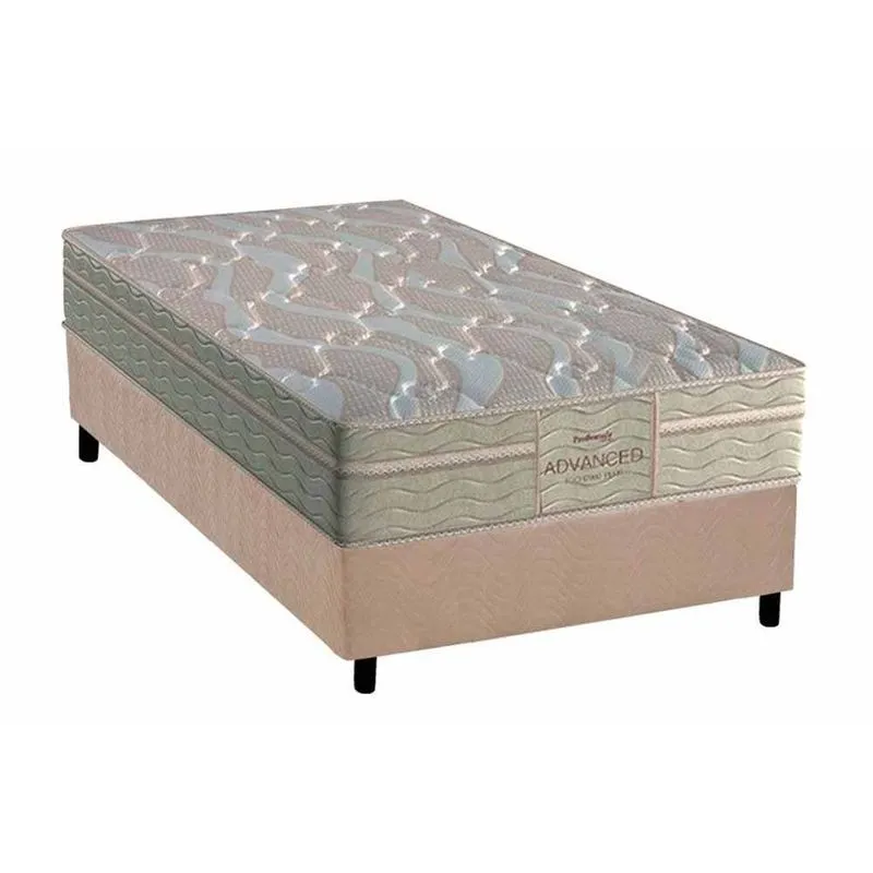 Cama Box Solteiro: Colchão Espuma Probel D45/EP Anatômico Firmepedic ProDormir Advanced Tech2000 Plus + Base CRC Suede Clean(88x188)