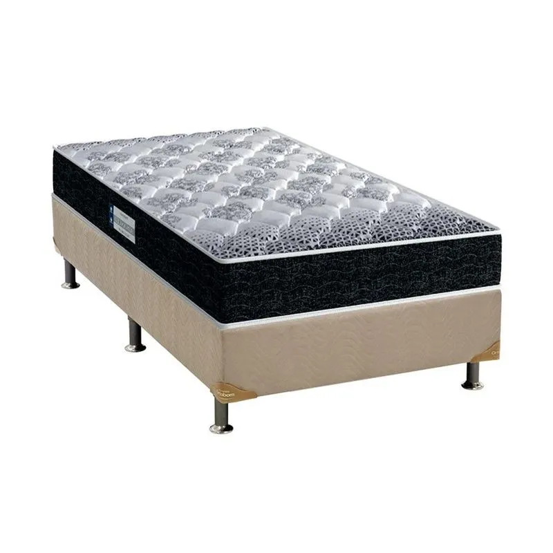 Cama Box Solteiro: Colchão Espuma D33 Probel /EP Anatômico Advanced Tech1500 + Base CRC Suede Clean(88x188)