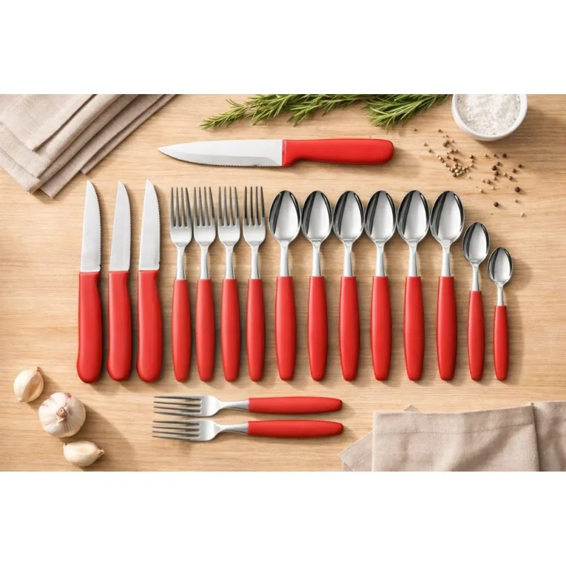 Conjunto de Talheres Caprese 26 Peças - Vermelha