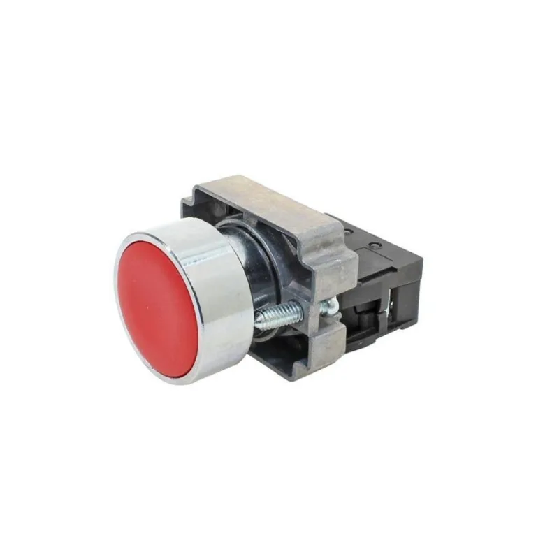 Botão Metálico Faceado 22mm 1nf Vermelho M20af - Metaltex