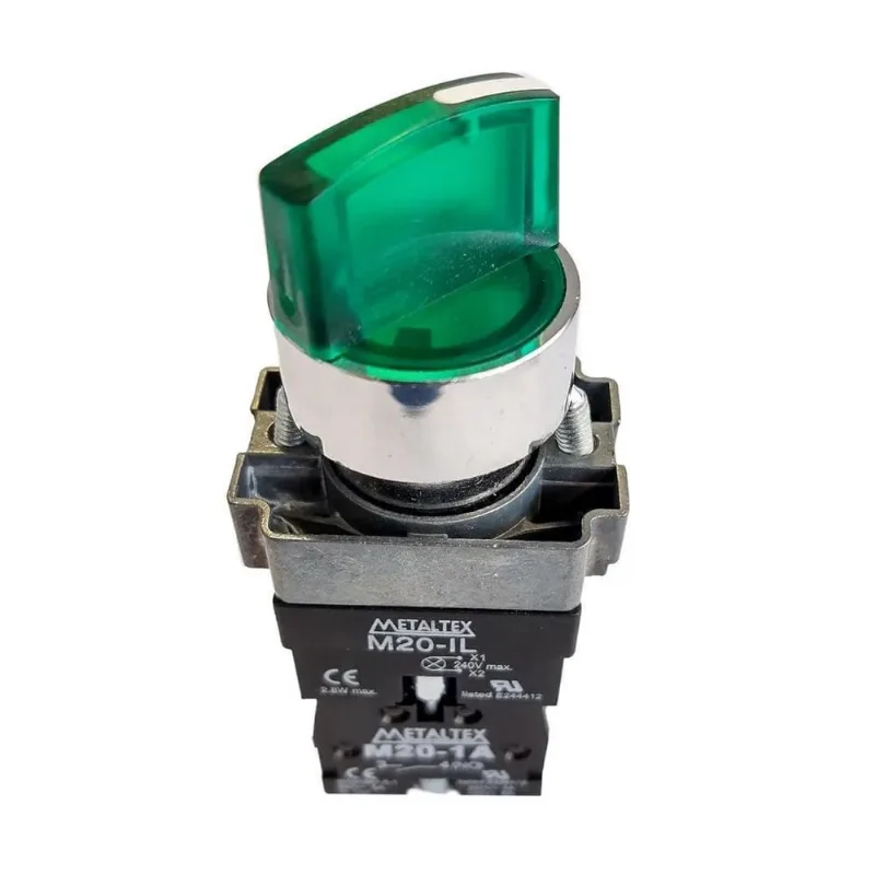 Seletora 22Mm 2 Pos Fixas 220V Verde M20Ic - Metaltex
