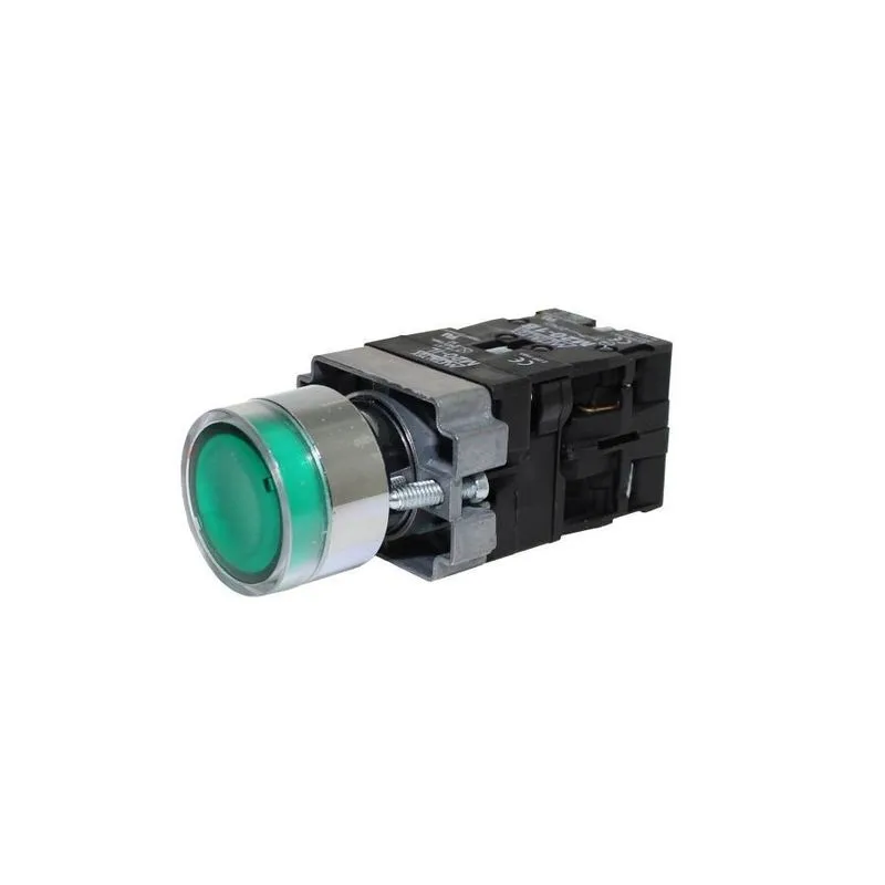 Botão De Comando Iluminado 22mm Verde 24vcc/ca Ip40