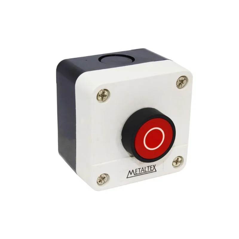 Caixa Plástica Com Botão Desliga Cp1-d Vermelho Metaltex