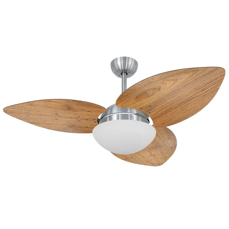 Ventilador De Teto Volare Escovado Vidro Dunamis Freijó 220V