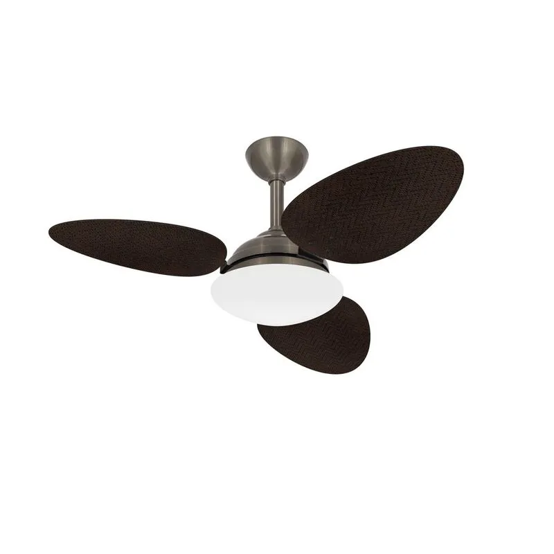 Ventilador Teto Trevo Potente 3 Pás Palha Marrom Ventax 220V