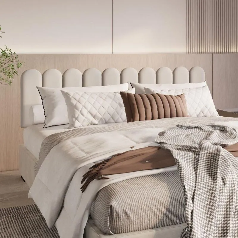 Cabeceira Nuvem Suede King Size Com 10 Placas Macias De 60cm Branco