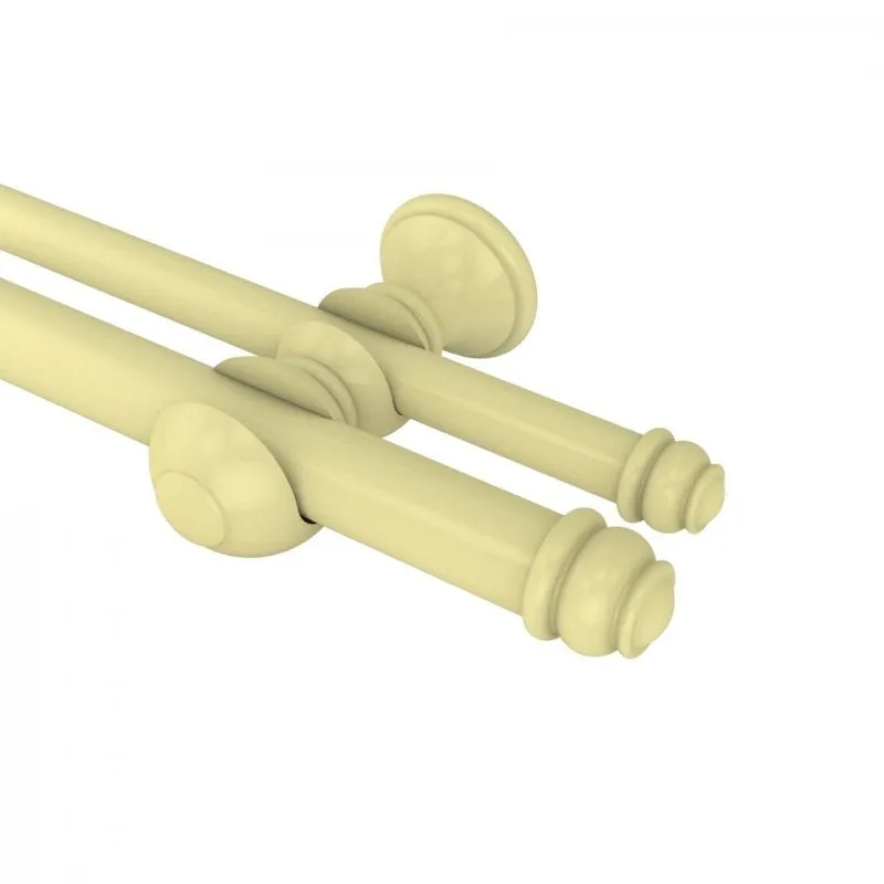 Kit Varão Duplo De Cortina 300cm Com Emenda Eco Europa Belchior Bege