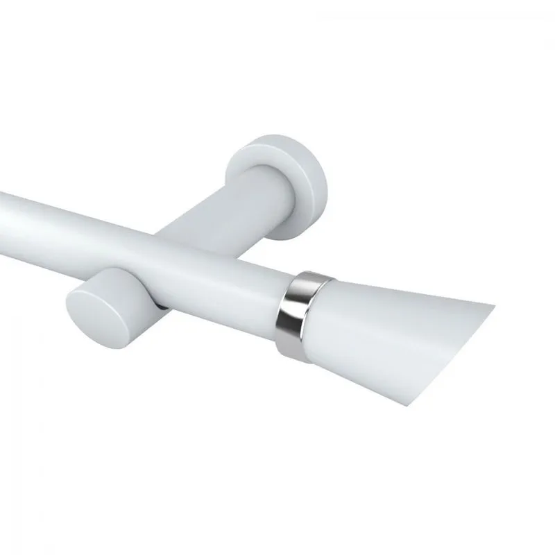 Kit Varão Simples De Cortina 19mm 300cm Com Emenda Alemão Belchior Branco