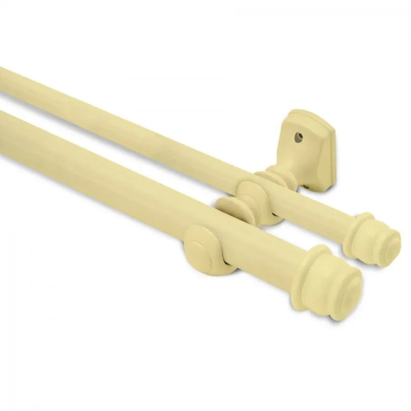 Kit Varão Duplo De Cortina 200cm Sem Emenda Eco Compacto Belchior Bege