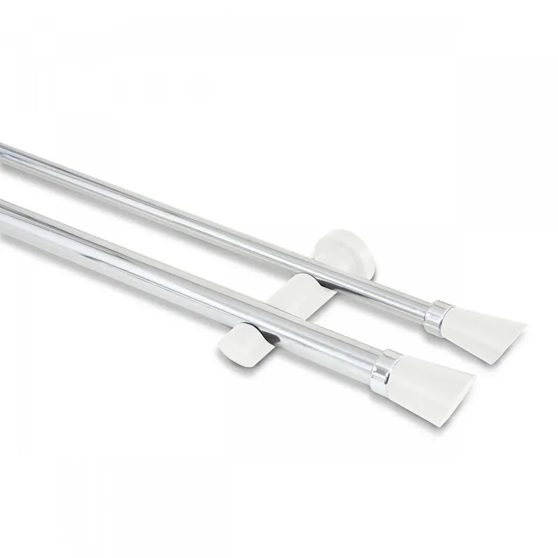 Kit Duplo Varão De Cortina 3m Com Emenda Alemão Nobre Belchior Branco