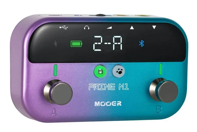 Pedaleira Multiefeitos Mooer Prime M1 para Guitarra 149 Efeitos 20 Simula��es de Amp Bluetooth 5.0 �udio Interface USB-C Bateria Recarreg�vel Impulse Response NAM A2