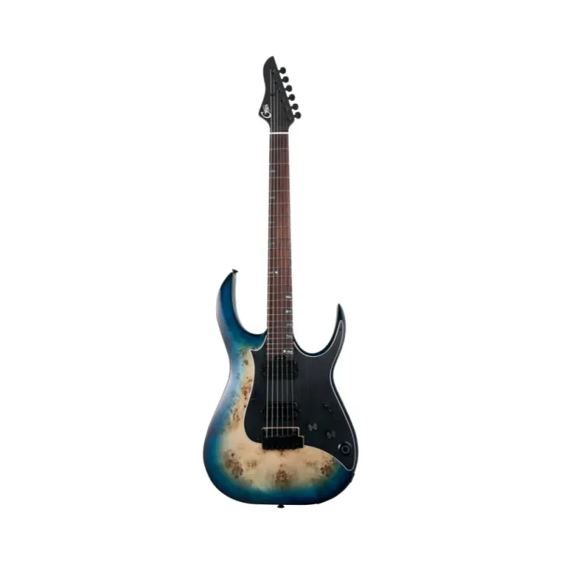 Guitarra Inteligente Mooer GTRS M810 Modern Series Blue Burst Alder Poplar Burl Bra�o Roasted Maple Processador G100 Integrado Bluetooth 126 Efeitos Looper Bateria Recarreg�vel