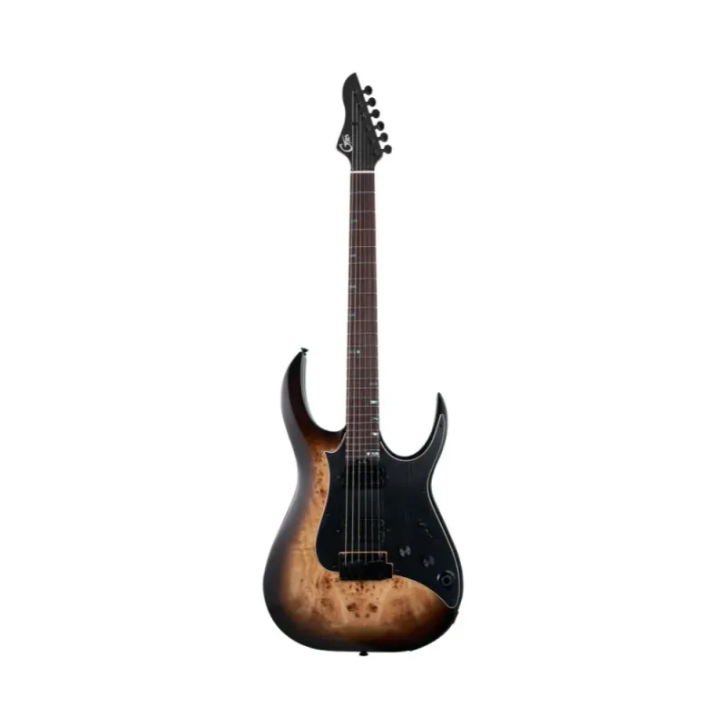 Guitarra Inteligente Mooer GTRS M810 Modern Series Natural Burst Alder Poplar Burl Bra�o Roasted Maple Processador G100 Integrado Bluetooth 126 Efeitos Looper Bateria Recarreg�vel