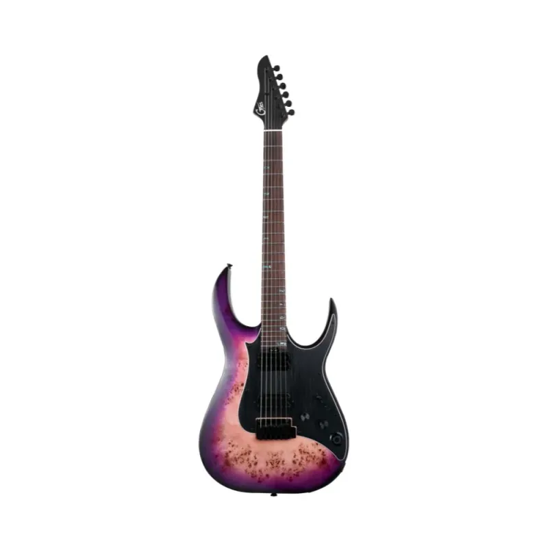 Guitarra Inteligente Mooer GTRS M810 Modern Series Purple Burst Alder Poplar Burl Bra�o Roasted Maple Processador G100 Integrado Bluetooth 126 Efeitos Looper Bateria Recarreg�vel